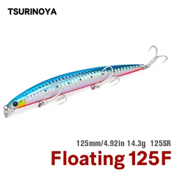 Señuelo de pesca TSURINOYA DW72 14,3g 125mm pececillo flotante rango poco profundo tiro largo Minnow Jerkbait Wobblers señuelo de lubina Crankbait