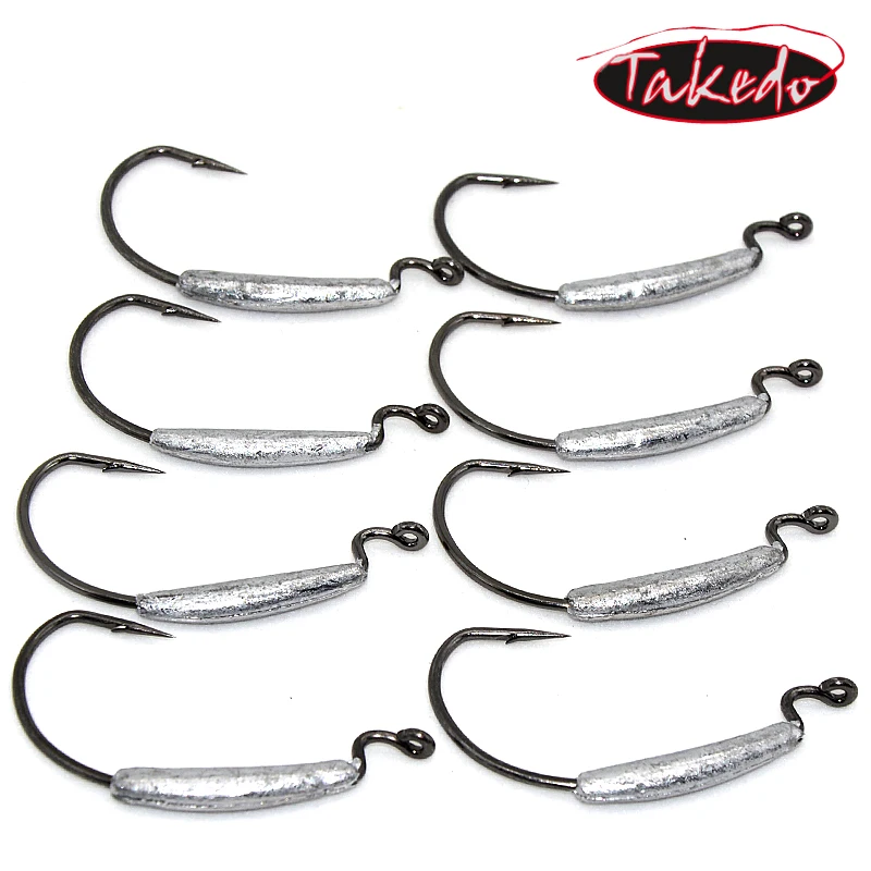 TAKEDO pesca en el mar anzuelo de acero de alto carbono 5/0 3/0 VMC anzuelo de manivela anzuelo de pesca anzuelo de camarón anzuelo de manivela de plomo - imagen 4
