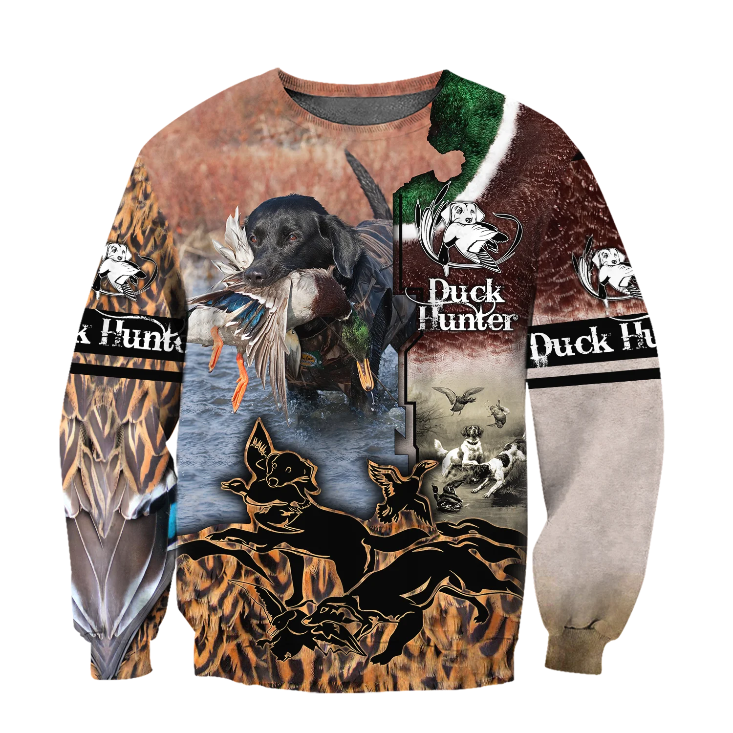 Sudaderas con capucha para hombre con estampado 3D de caza de pato mallard, ropa de calle Unisex, jersey con cremallera, chaqueta informal, chándal KJ0194 - imagen 2