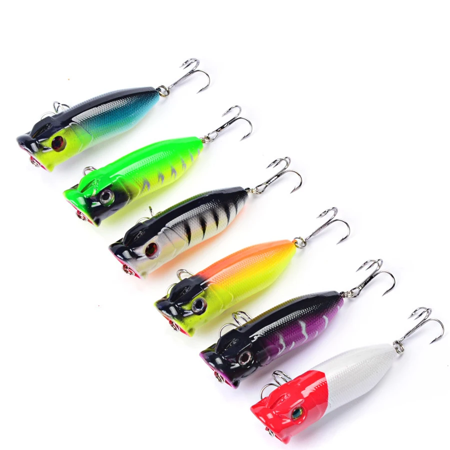 Señuelo de pesca duro, cebo Artificial láser Popper flotante de 1 piezas, ojos 3d, Crankbait, Wobbler para Lucio/curricán, Swimbait - imagen 2