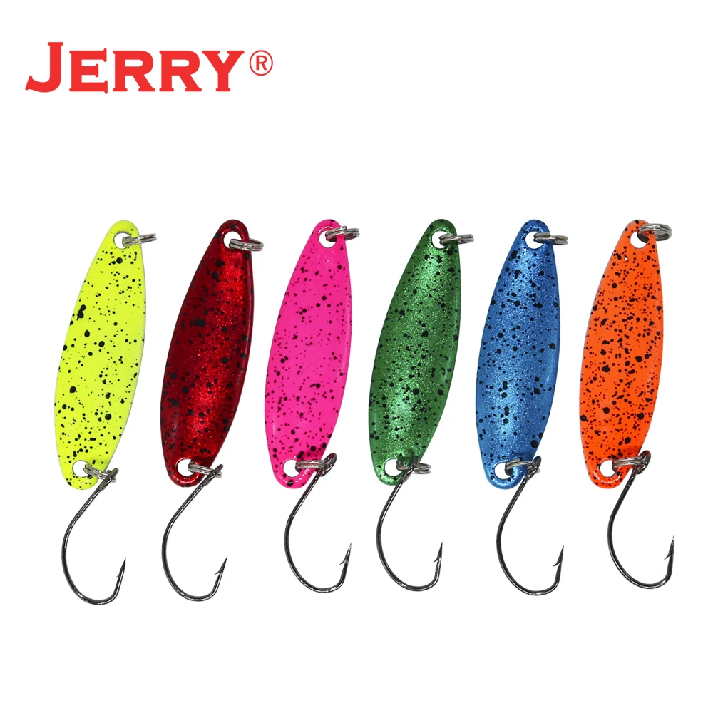 Jerry 3,3g 5g señuelos de pesca artificiales, juego de cucharas de arrastre ligeras, cebo giratorio de Metal para perca de trucha - imagen 4