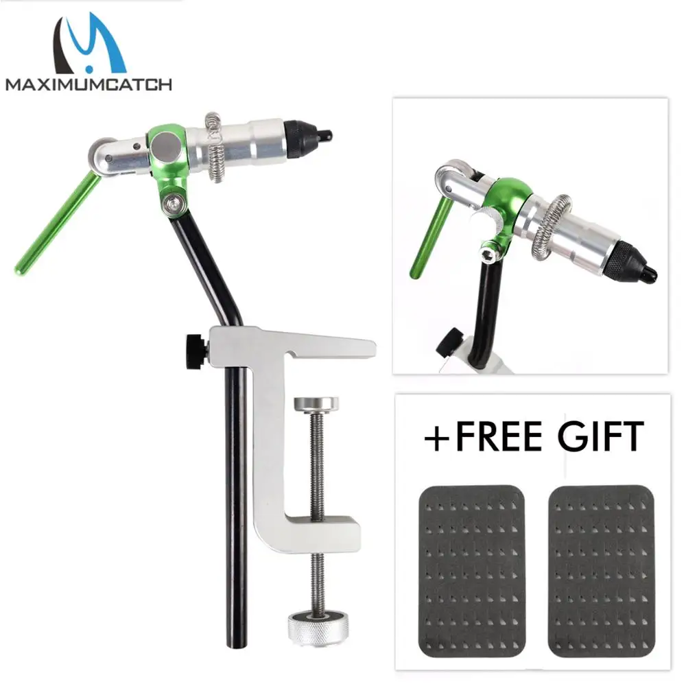 Maximumcatch Maxcatch TVC tornillo de banco para atado de moscas construcción giratoria de aluminio anodizado con vástago con bisagras y cabezal giratorio - imagen 2