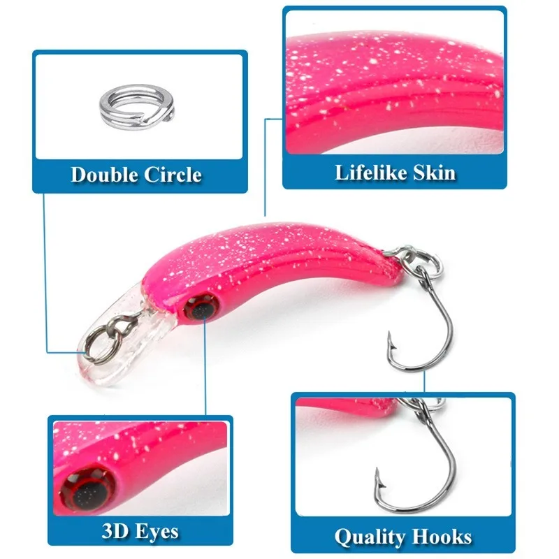 Mini señuelo de pesca flotante, cebo duro Artificial, anzuelo afilado, Crankbait, Wobblers, trucha, Lucio, aparejos de lubina, 1,3g, 4cm, 1 ud. - imagen 3