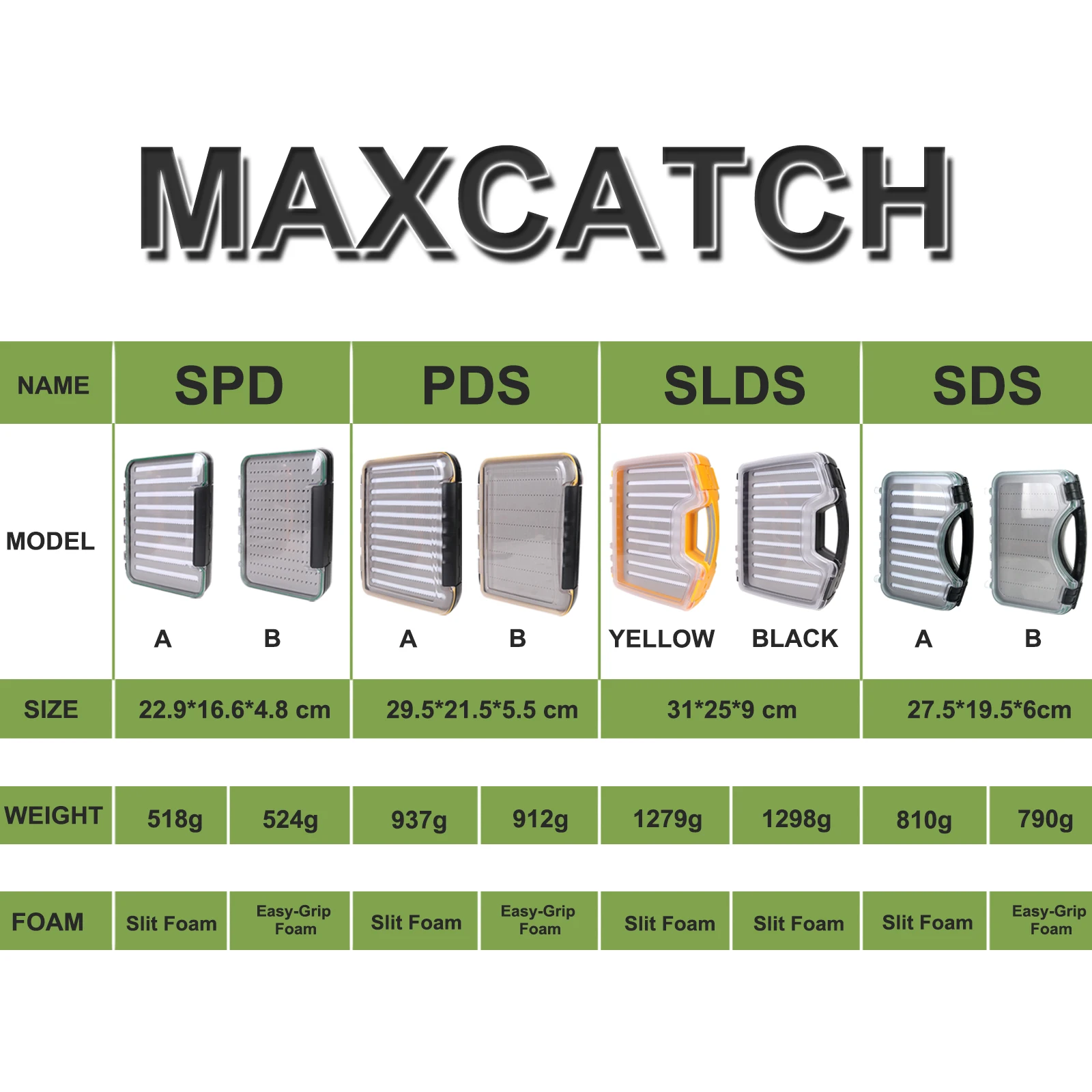 Maxcatch-caja de pesca con mosca, resistente al agua, con abertura/espuma de fácil agarre, de gran tamaño, maleta con mosca de doble cara, aparejos de pesca con tapa transparente - imagen 3