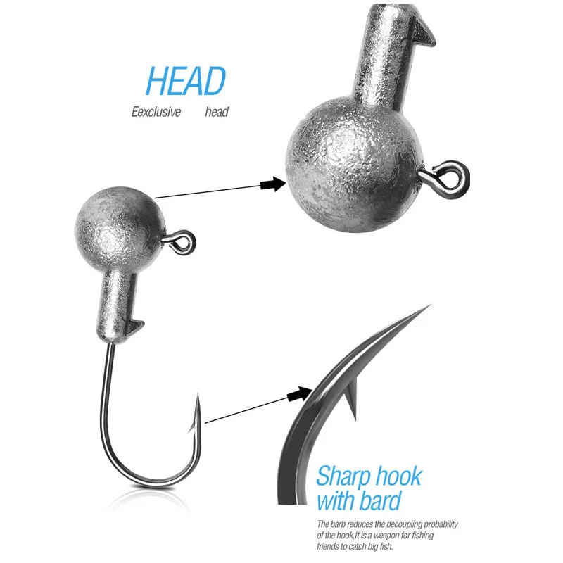 Anzuelo de pesca con cabeza plomada, señuelo duro de gusano blando, 1g, 2g, 3g, 4g, 5g, 10g, 20g, 22g, 25g, 28g - imagen 5