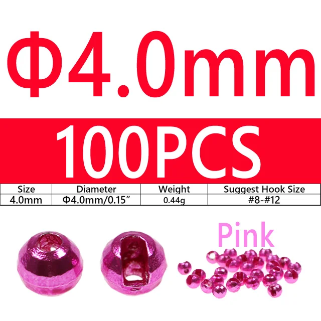 100PCS 4.0mm Pink