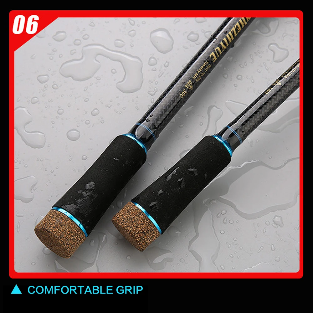 SIECHI-caña de pescar giratoria de carbono, 1,8 m, 2,1 m, 2,4 m, 30T, 3-50g - imagen 5