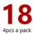 18  4pcs per pack