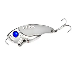 Señuelos de Pesca clásicos de Metal VIB, 1 unidad, 6cm, 11g, cuchara de vibración, cebos duros, ojos 3D, Wobbler, Swimbait, aparejos de pesca Cicada