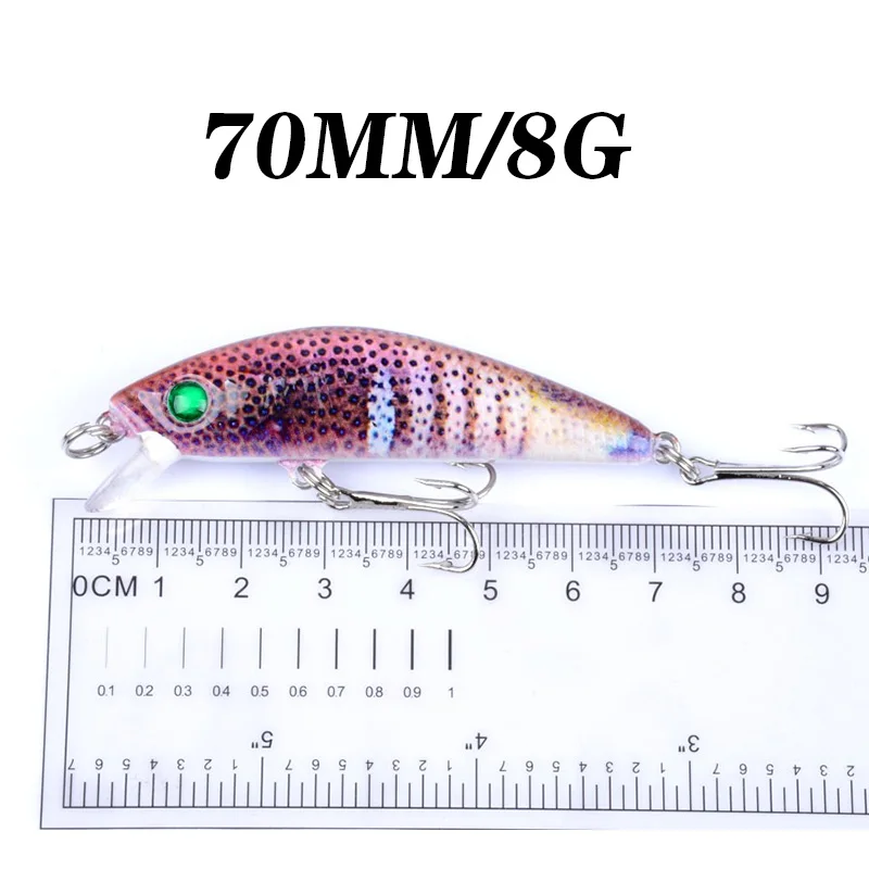 WDAIREN-señuelo de pesca Crankbaits Wobblers para pececillos, cebo Artificial de plástico duro flotante de 7cm y 8g, aparejos de pesca para lucios - imagen 2