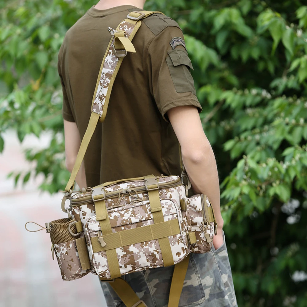 Bolsa de aparejos de pesca multifuncional para caja de señuelos, estuche portátil para exteriores, senderismo, Camping - imagen 3