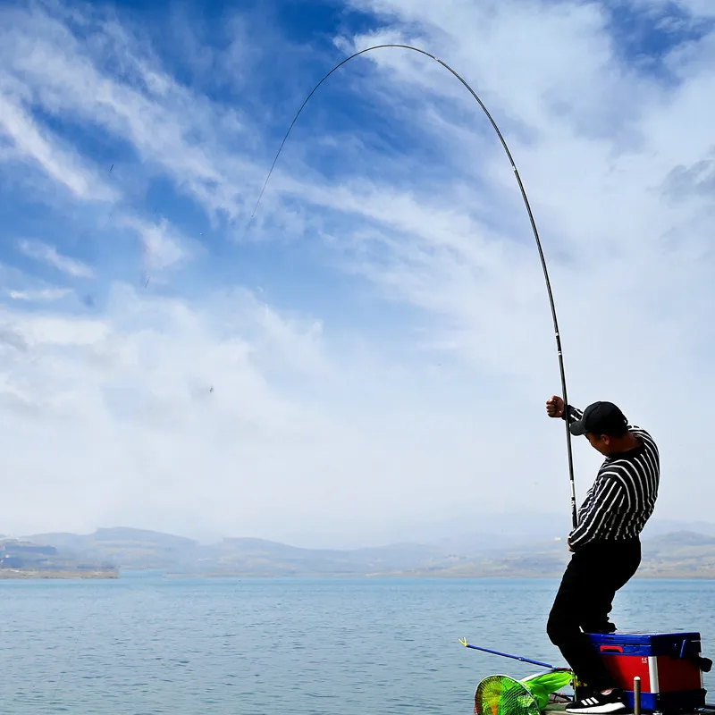 Caña De pescar superdura De fibra De carbono, caña De pescar De sección larga, color negro, 3,6 m-7,2 m - imagen 5