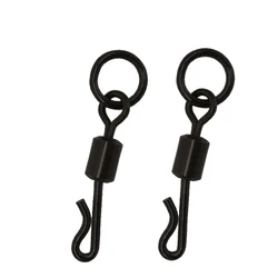 Anillo flexible para Pesca de carpa, 500 Uds., con forma de Q, negro mate, giratorio, ojo grande, cambio rápido, herramienta de conector sólido, accesorios para aparejos de Pesca