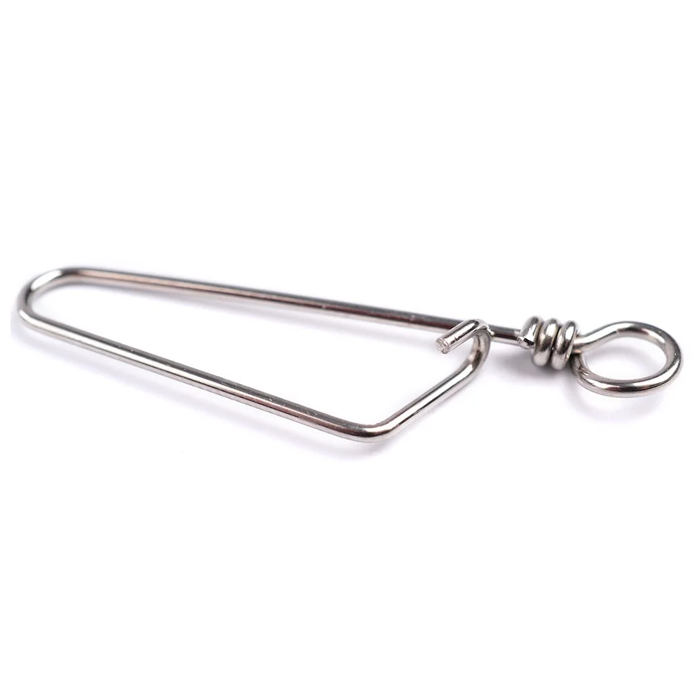 100 unids/lote de eslabones de pesca de acero inoxidable, accesorios de conector de anzuelo a presión, giratorio, entrelazado - imagen 2