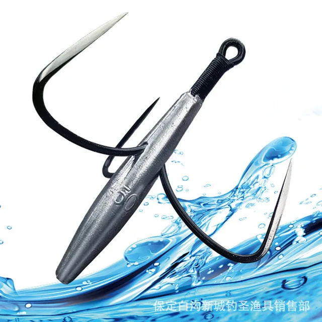 1 Uds 30g 40g 50g 60g anzuelos triples de pesca grandes afilados con plomo peso anzuelo aparejos de pesca herramientas Accesorios