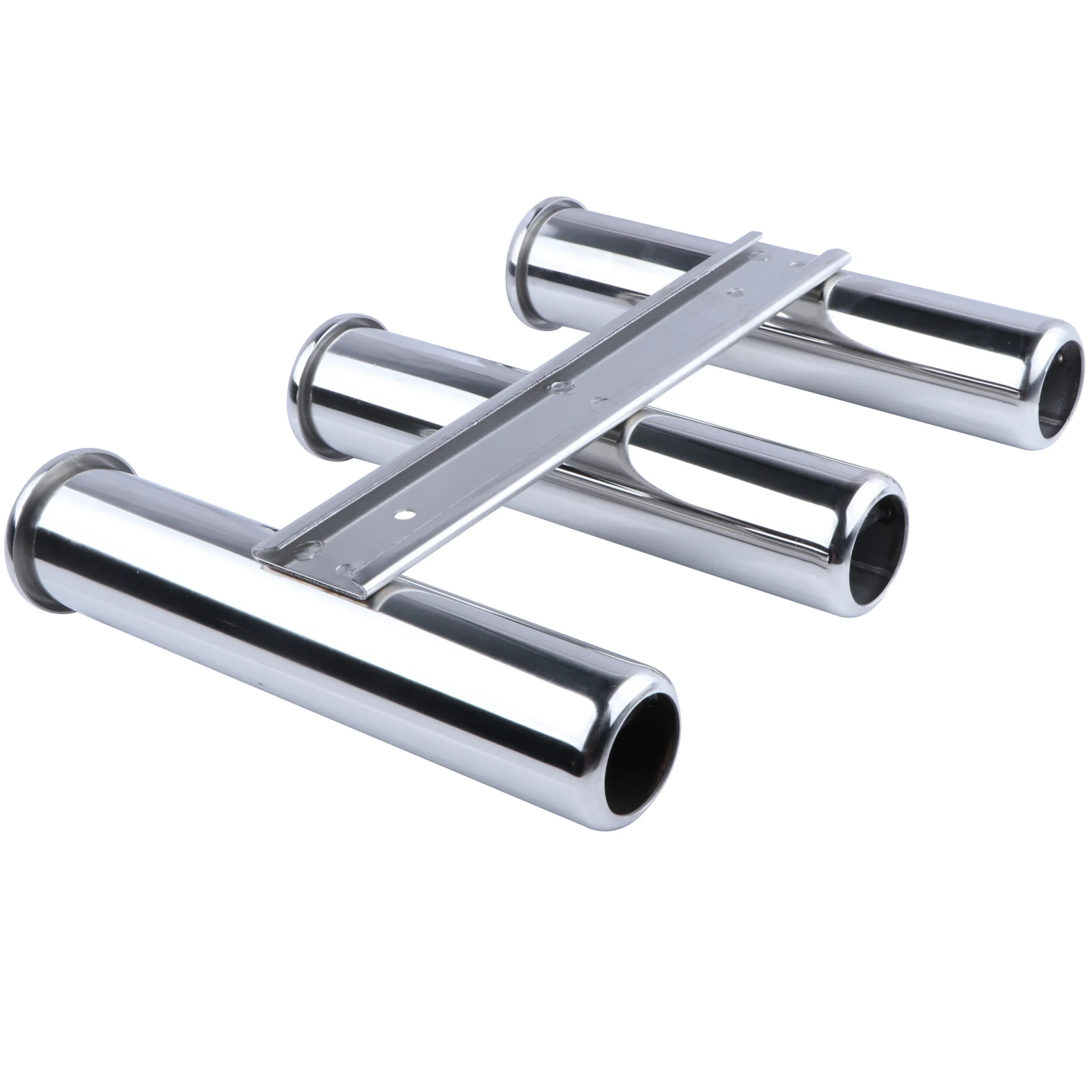 Soporte de caña de pescar de 3 tubos, soporte Triple de acero inoxidable, Vertical, multiusos, estilo colgante de pared para barco y Yate - imagen 4