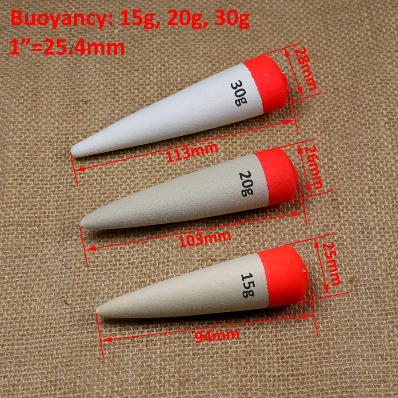 Bimoo-flotador Bobber en línea de espuma EVA, accesorios de aparejo de pesca de agua salada, Catfish, Lucio, cebo vivo, 15g, 20g, 30g, 2 uds. - imagen 2