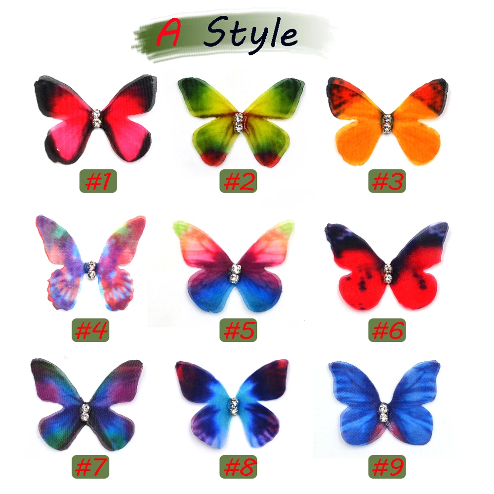 MNFT 12 Uds. De alas bonitas, Material para atar moscas, piel de mosca, trucha, pesca con mosca, atado de moscas para tamaño 1,5/3cm, mariposa realista - imagen 3