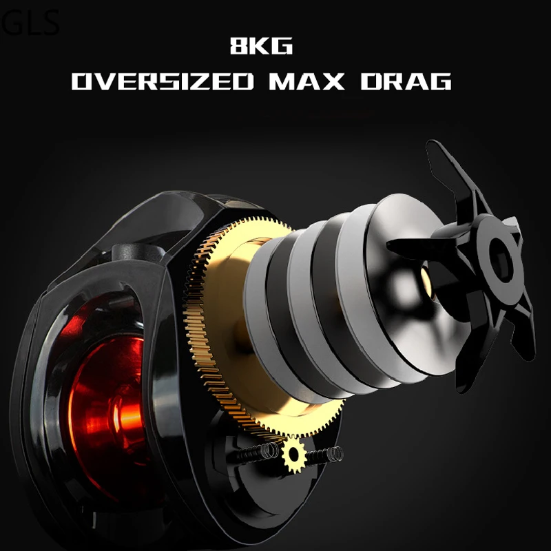 Carrete de Metal para pesca, bobina de pesca de arrastre máximo de 8kg, para agua salada/agua dulce, 2023: 7,2, 3:1, novedad de 1/6 - imagen 5