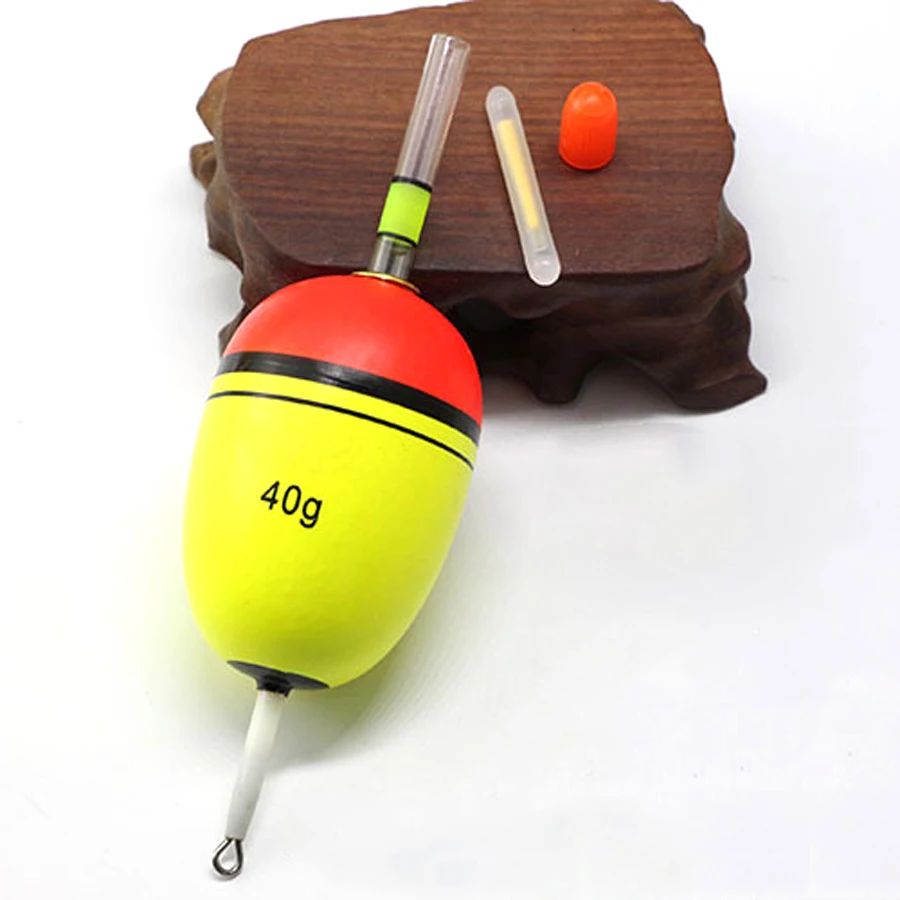 Flotador de Pesca con brillo nocturno + 5 palos, 10g, 20g, 40g, 60g, 80g, 100g, EVA, iluminación de Pesca, aparejos de Pesca de carpa nocturna - imagen 5