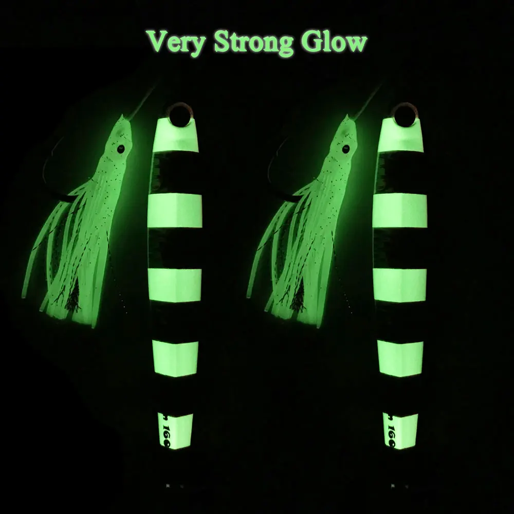 Anzuelos de acero inoxidable BKK, faldas de calamar brillantes, anzuelos de Jigging lento y rápido, accesorios de pesca para agua salada - imagen 3