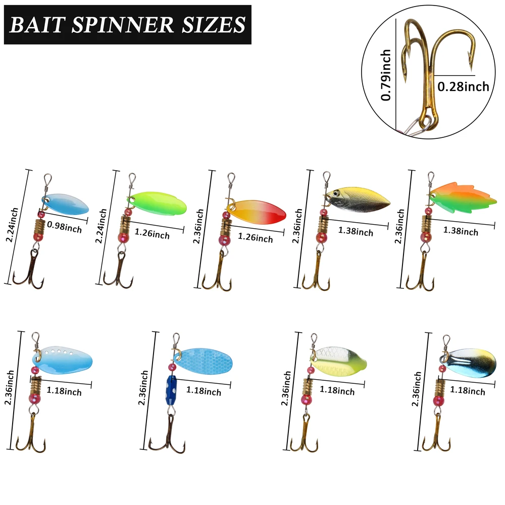 Señuelo de pesca de Metal, anzuelo giratorio, trucha, Lucio, aparejos de pesca, Wobblers, cebo duro Artificial, 30 unids/caja - imagen 3