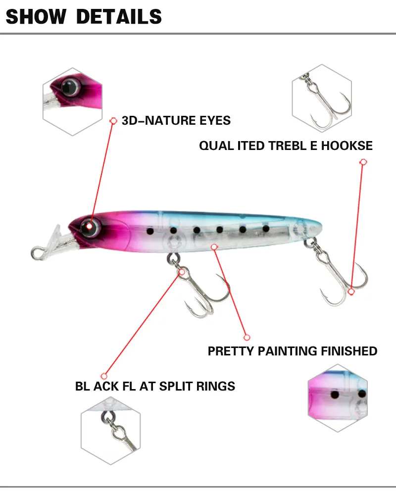 Señuelo de Pesca de Japón, cebo Rocket de 75mm, 13g, lápiz de hundimiento, cebo de sal de fundición larga para pargo de lubina de mar, nuevo - imagen 2