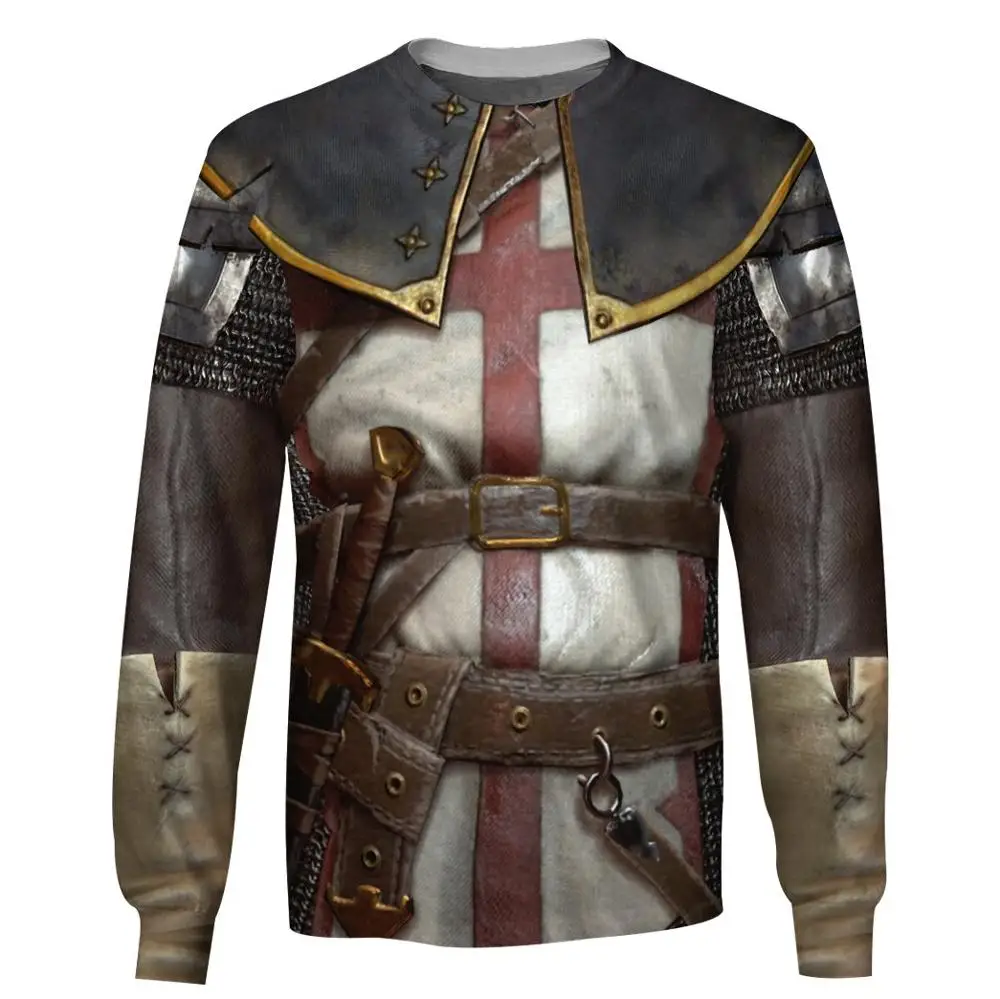 Sudadera con capucha con estampado 3D de los caballeros templarios para hombre y mujer, ropa de calle informal, envío directo, 2019 - imagen 3