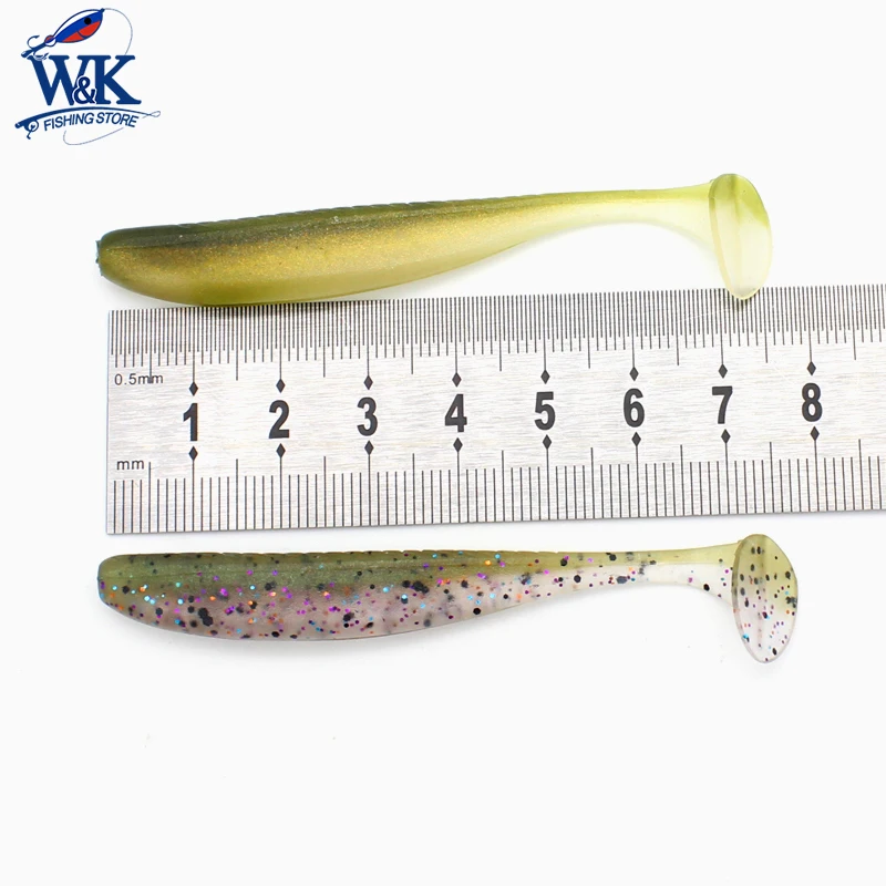 WK-Señuelos de Pesca suaves, 12 piezas, 3 pulgadas, Mini paleta de cola de sábalo para perca, pez gato, Bluegill, Rockfish, cebo suave, Easy Shinner - imagen 4