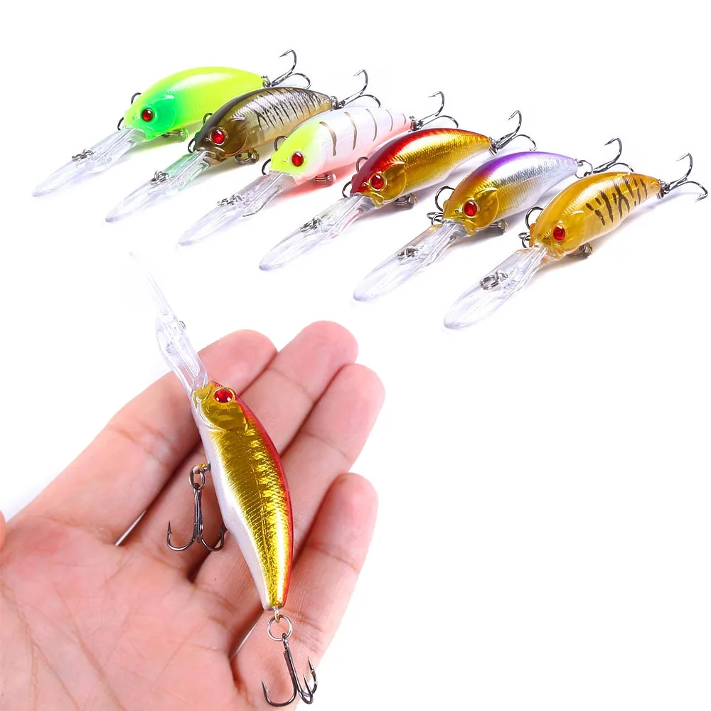 HENGJIA 1 Uds Minnow pesca Wobbler señuelo de curricán 10cm 7g Crankbait Artificial cebo de plástico duro aparejos de pesca carpa Lucio - imagen 2