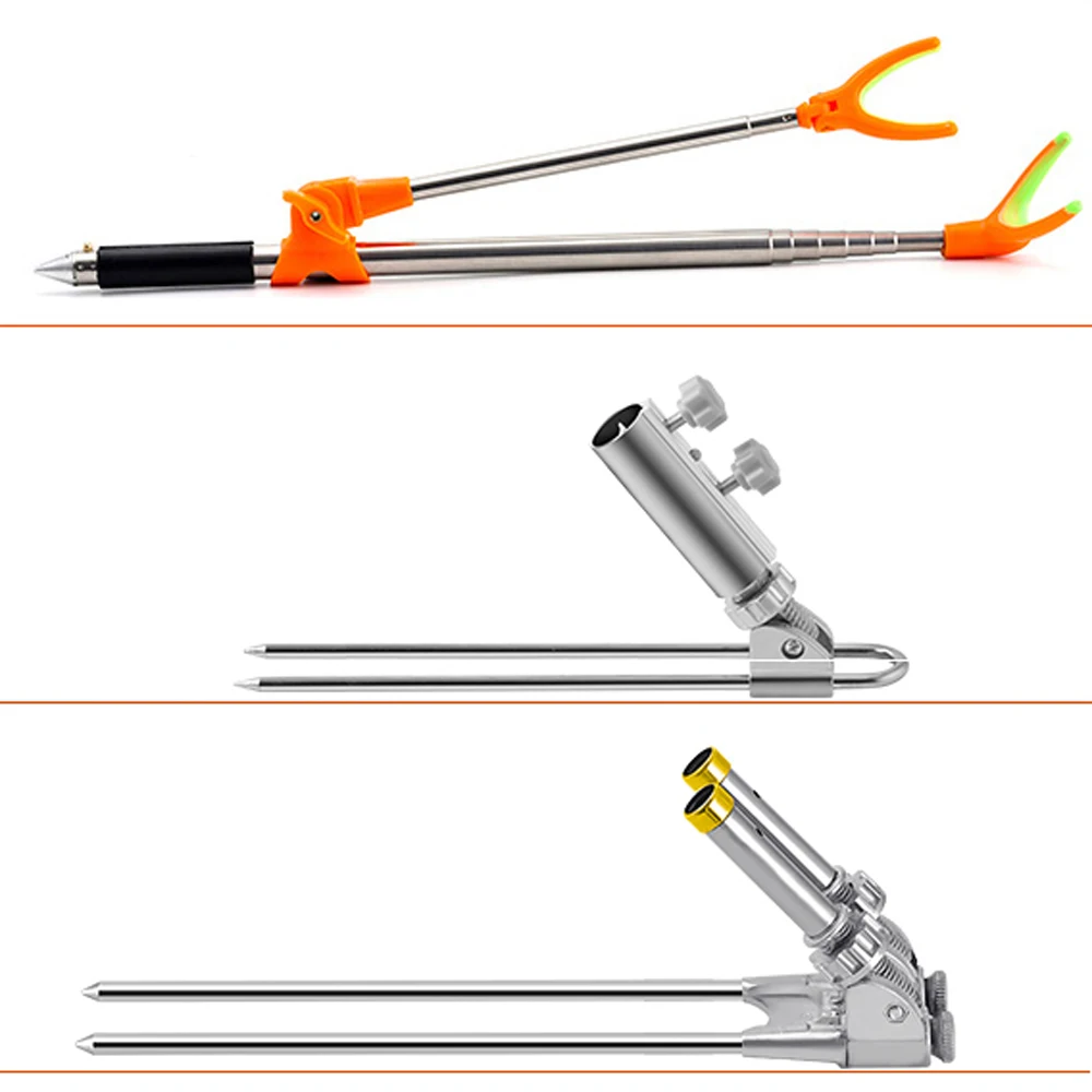 Soporte para caña de pescar en el suelo, caja ajustable para silla, herramienta plegable para caña de pescar, 1,5-2,4 M - imagen 4