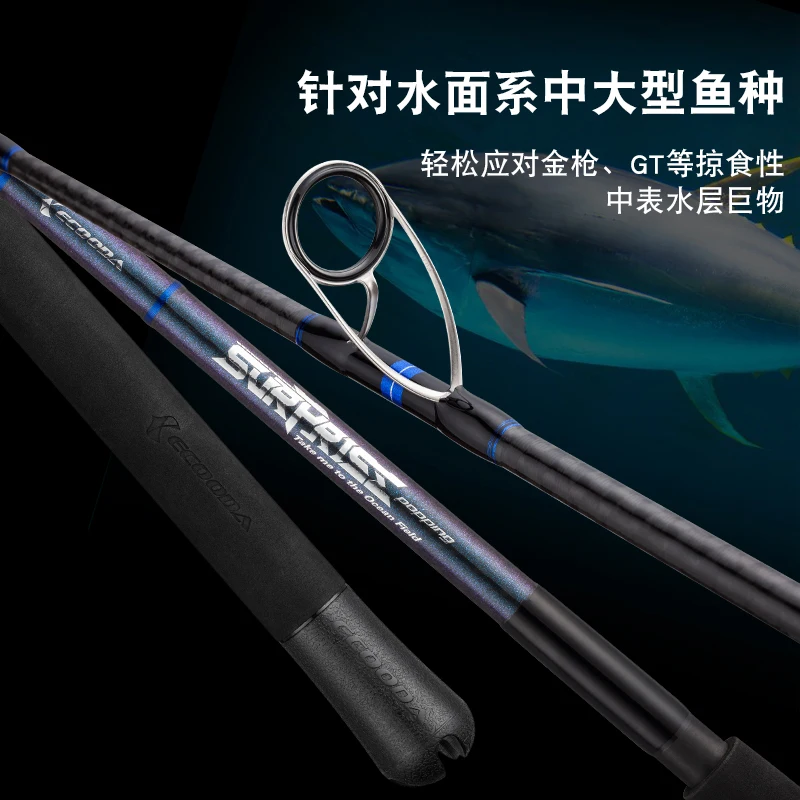 ECOODA-caña de pescar giratoria ESNP II, 2,28 m, 2,46 m, 2,59 m, potencia de arrastre 18-22kg, piezas japonesas completas de Fuji, cañas de pescar en alta mar - imagen 2