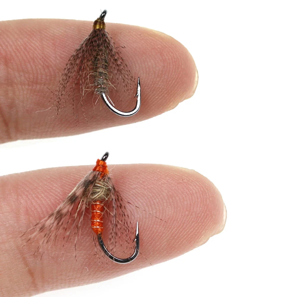 ICERIO-señuelo de pesca para moscas húmedas, cebo de pesca suave, ninfas, oreja de liebre, trucha, #14, 6 unidades