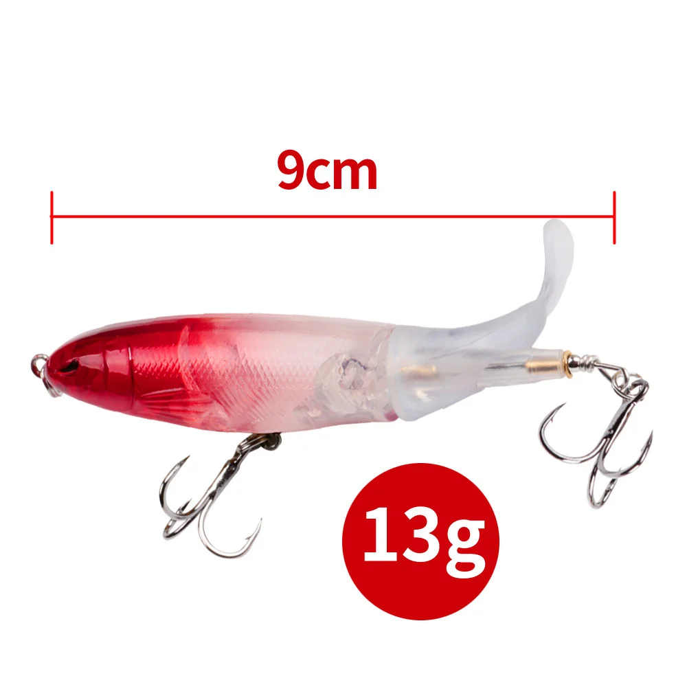6 unids/caja señuelo de Pesca ojos 3D lápiz flotante Wobblers láser artificiales 9m 13g Crankbait aparejos de Pesca de plástico duro cebo Pesca - imagen 5