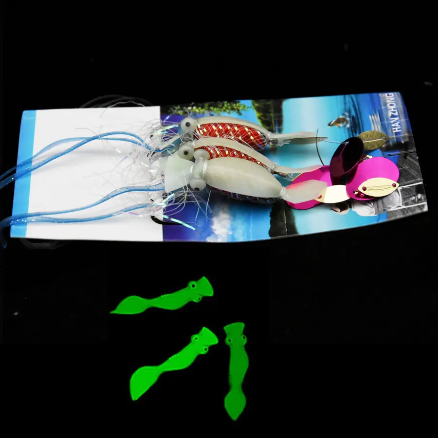 Sabiki-Señuelos de Pesca, cebos artificiales de gusano con ganchos de 3 brazos, gancho de cuerda, señuelo luminoso wobbler - imagen 5