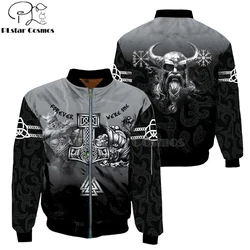 Chaqueta Bomber Mjolnir Odin – Estampado de tatuaje con cremallera