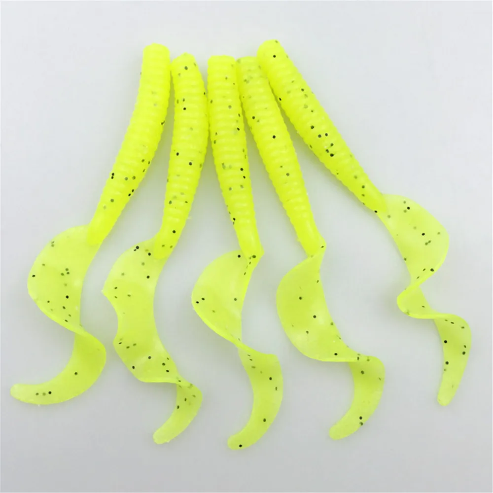 Señuelos blandos de gusano Wobbler de cola larga, cebo Artificial de silicona, 8cm, 4,2g de sal con olor a pescado, aparejos para carpa y lubina, lote de 5 unidades - imagen 5