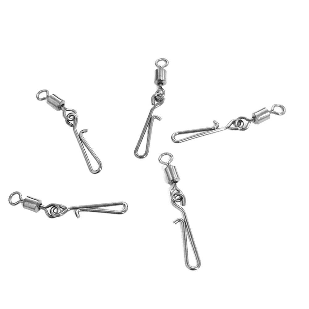 Conector de acero inoxidable con rodamiento giratorio 2 #-10 #, anillo sólido de pesca con señuelos, gancho de pesca en el océano, 20 unids/lote - imagen 4