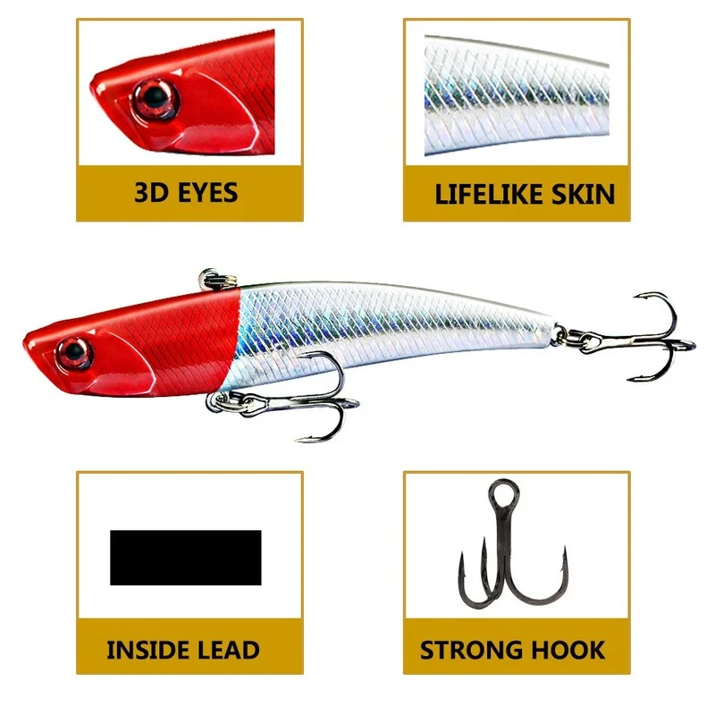 Señuelo de pesca resistente de 9,5 Cm/23g, anzuelo de mimbre VIB, vibración de hundimiento, lápices de cebo, 1 unidad - imagen 2