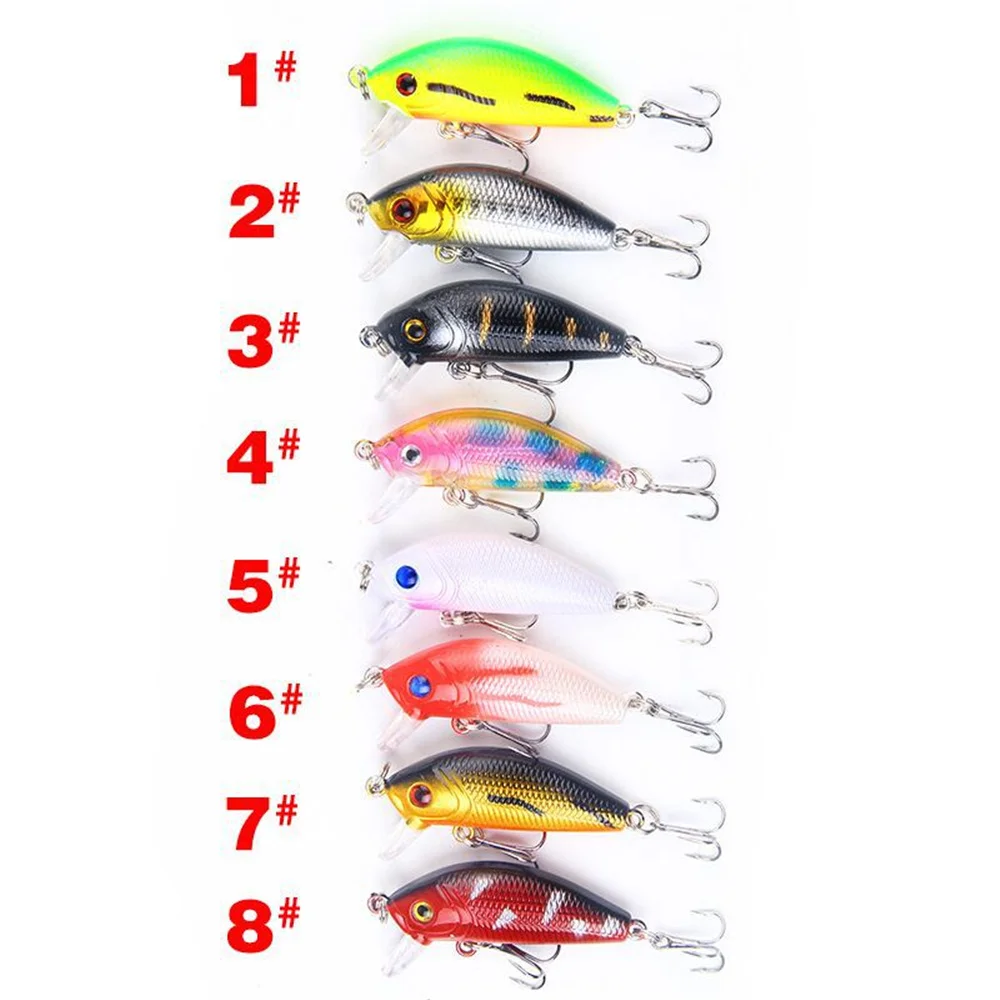 1PCS Minnow Vissen Lokken 50mm4.2g Topwater Harde Aas Wobbler Jig Aas Crankbait Karper Gestreepte bas Pesca visgerei SwimBait - imagen 2