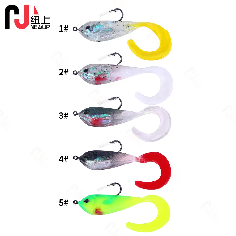 Señuelos blandos de silicona para pesca en el mar, cebo Artificial de 6cm/5g, aparejos Wobblers, 5 uds. - imagen 3