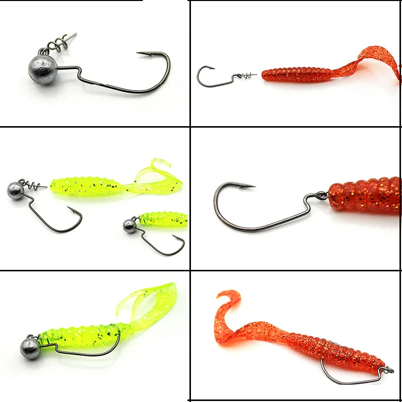 Pin de bloqueo de resorte de acero inoxidable, Perno de pesca, tornillo, gancho de manivela, Conector de pesca giratorio, aparejo de señuelo suave - imagen 5