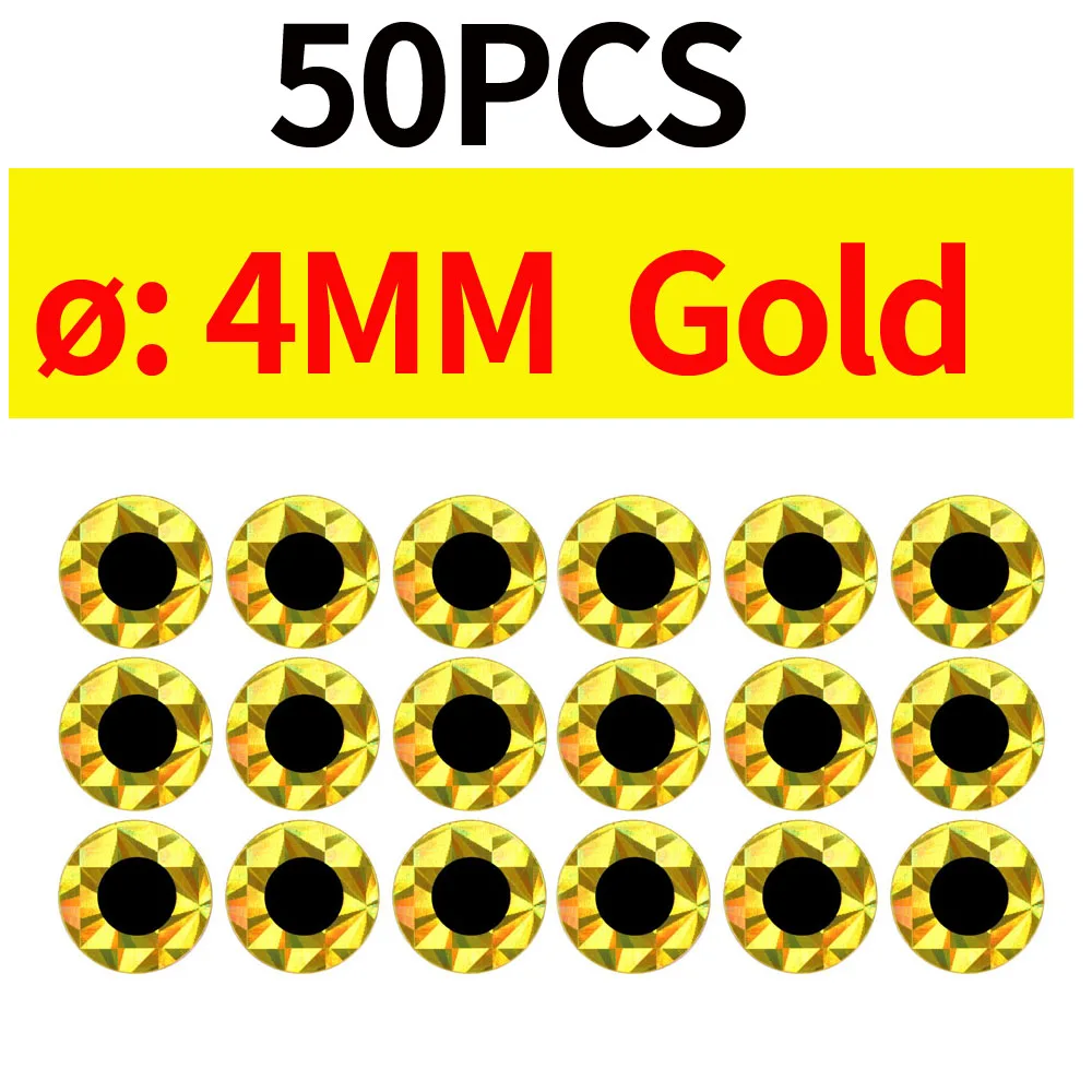 50pcs 4MM Gold