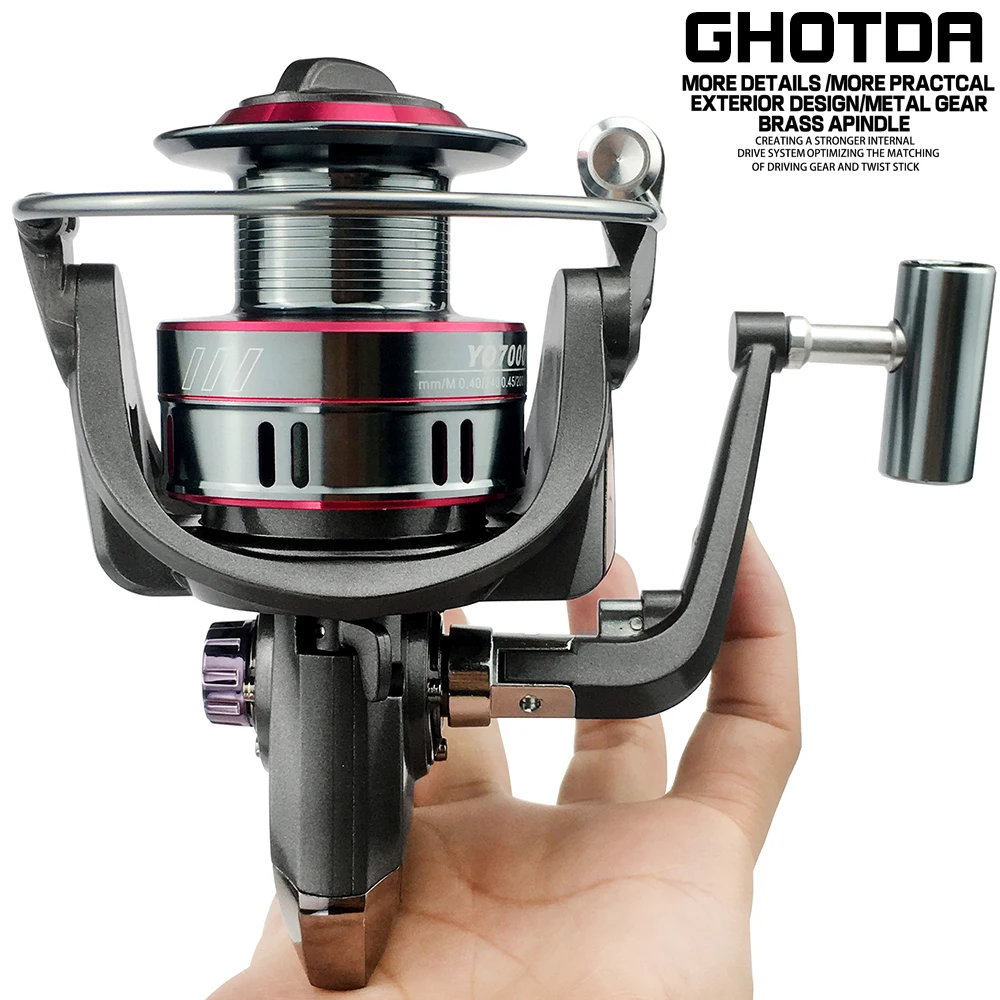 Juego combinado de caña y carrete de pesca giratorio, conjunto de caña de pescar giratoria - imagen 3