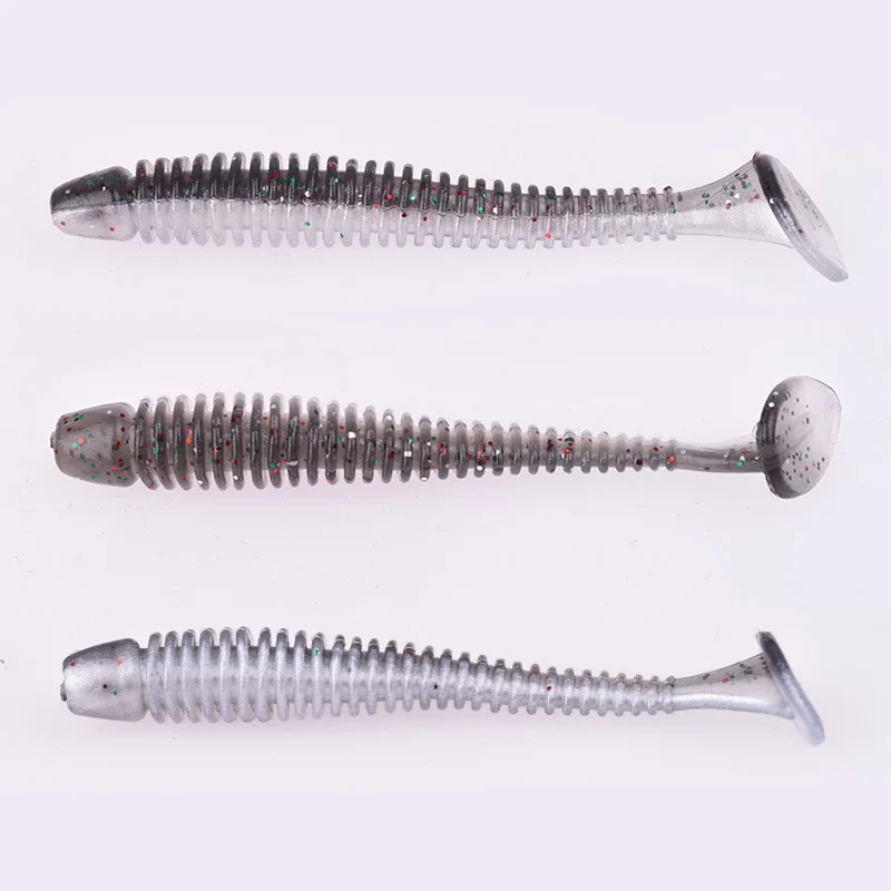WDAIREN-anzuelo de Pesca de silicona Artificial, señuelos blandos de gusano de 5cm, 7cm, 9cm, doble Color, aparejos de Pesca - imagen 3