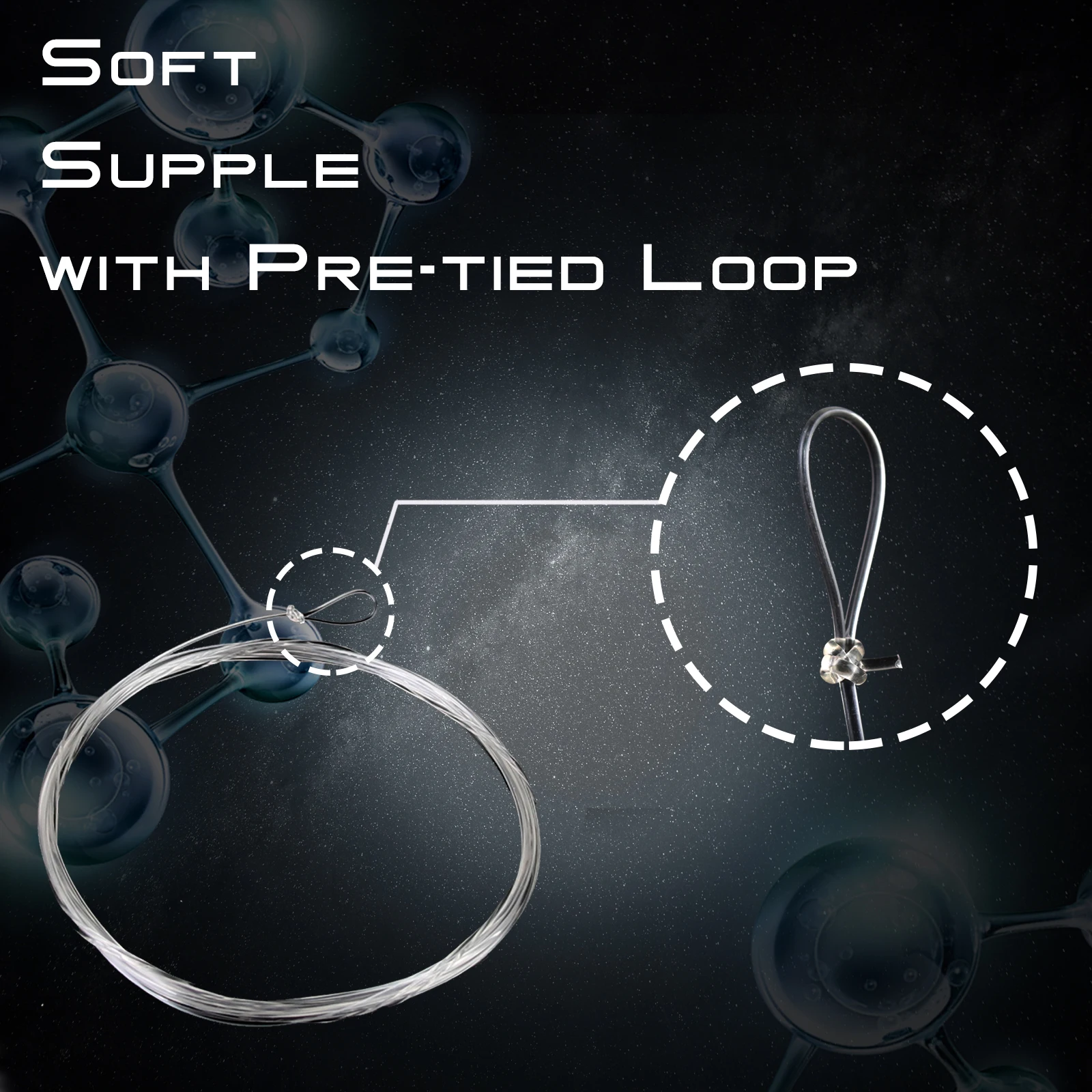 Maximumcatch-sedal de pesca cónico con mosca, 100% fluorocarbono puro, línea líder de 9 pies 0-7X con bucles, cordón de pesca de Color claro - imagen 5