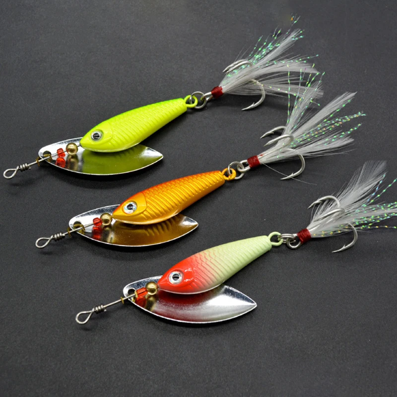 Cebo giratorio de Metal con vibración VIB, Señuelos de Pesca de 8/11/20g, cuchara giratoria, Jigs, trucha, aparejos duros de Pesca de invierno, 5 uds. - imagen 2