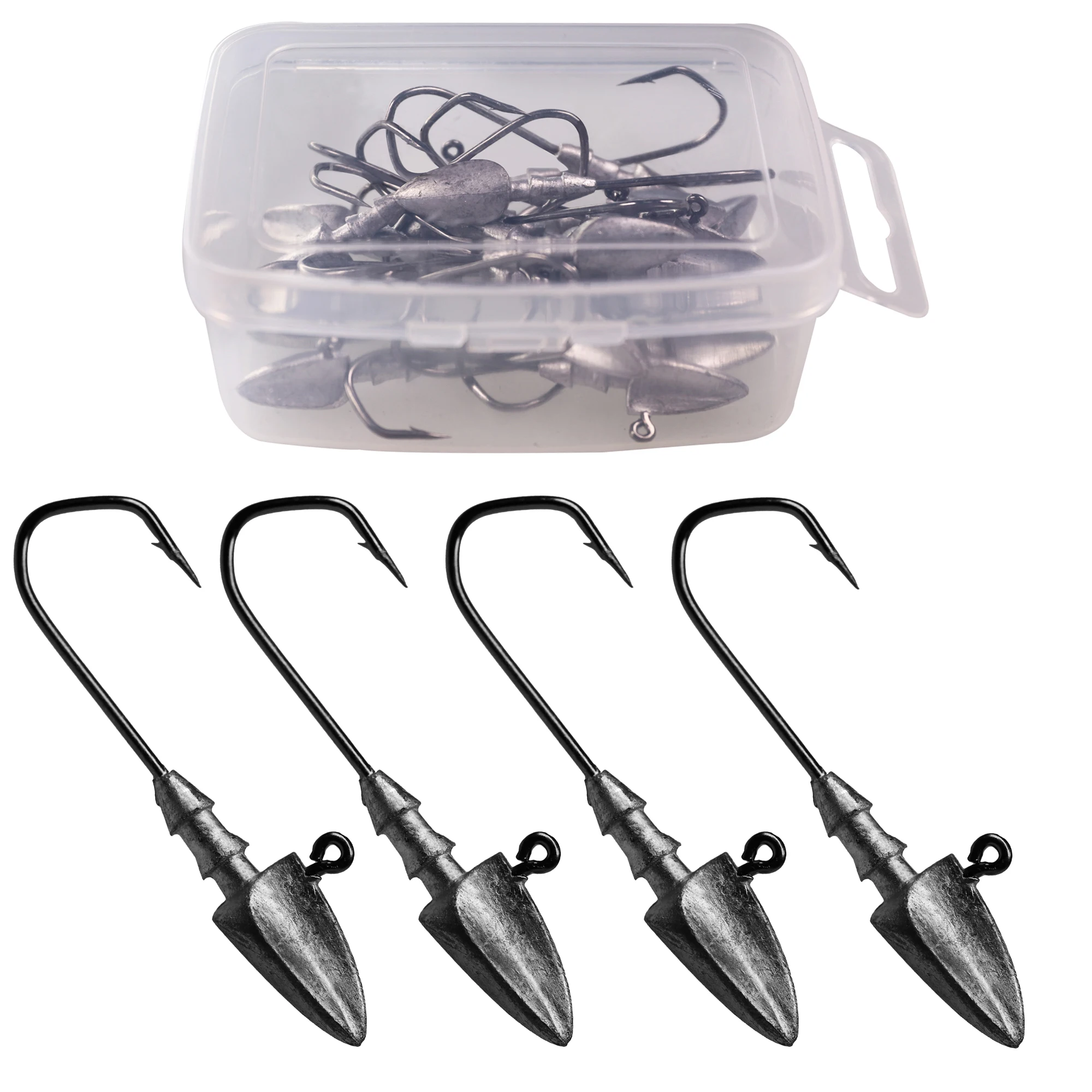 THKFISH 5 uds anzuelos triangulares 3,5g 5g 7g 10g 14g cabezas de plomo gancho largo para señuelos blandos anzuelos de acero al carbono - imagen 4