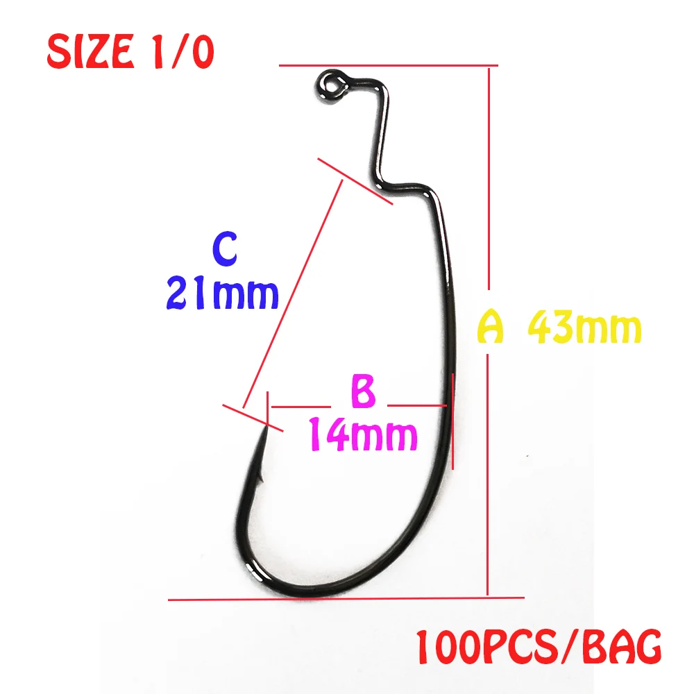 Thetime-anzuelo de LTVJ-71 de acero al carbono, manivela de pesca, gusano, Offset, aparejos de pesca de agua salada de carpa, n. ° 1-#1/0 - imagen 5