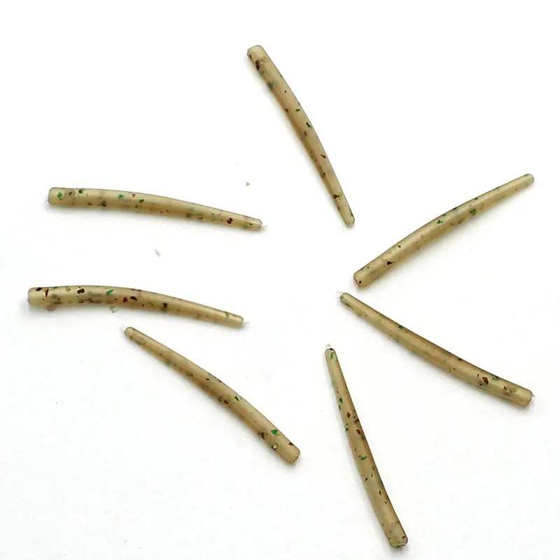 Accesorios de pesca de carpa, mangas antienredos, alineador de línea, manga de gancho marrón de camuflaje para aparejos de aparejo de pelo de carpa, 20 Uds. - imagen 4